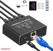 Daytona ZR889 1000Mbps İnternet Hızı, Cat 8, Cat 7, Cat 6 Için Type C Güç Kablosu ile RJ45 Network Splitter Bilgisayarlar, TV'ler, Yönlendiriciler Için Adaptör 1to4 - 6