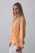 Biye Detaylı Ayrobin Gömlek - Somon thumbnail 4
