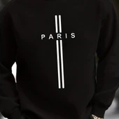 Erkek Uzun Kollu Bisiklet Yaka Yazı Detaylı Iki Iplik Bluz thumbnail 6