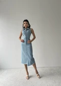 Meldia Jean Sıfır Kollu Elbise - 5