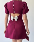 Alka İncili Fiyonk Detay Elbise thumbnail 7