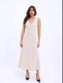 7124 ELBİSE-BEJ thumbnail 1