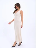 7124 ELBİSE-BEJ thumbnail 5