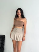 Ayrobin Şortlu Etek - Bej thumbnail 3