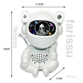 Sevimli Astronot Tasarımlı Müzikli Yıldızlı Gökyüzü Projektörü - 3