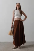 Fiyonk Kloş Etek - Kahve thumbnail 3