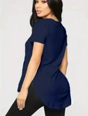 Kadın Türlü Viskon Kumaş Yırtmaç Detaylı Bluz thumbnail 3