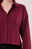 Ön Dikiş Detaylı Bordo Gömlek thumbnail 3