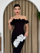 Popi Madonna Yaka Kalem Elbise thumbnail 3