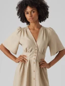 Only Vero Moda 10304133 Kadin Elbise - Bej thumbnail 6