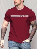 Erkek Kısa Kollu Nasa Baskı Basic Erkek T-shirt thumbnail 1