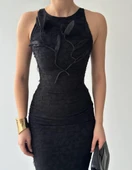 Lers Çiçek Detaylı Elbise thumbnail 7