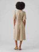 Only Vero Moda 10304133 Kadin Elbise - Bej thumbnail 3