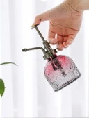 Vintage Cam Bitki Sulama Spreyi – Dekoratif Püskürtme Kolonya Şişesi 200 ml Kırmızı - 6