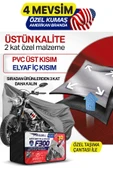 Budge Arora Cappucino 125  Amerikan Fitilli Motosiklet Brandası Çadır Örtü - Miflonlu - 6