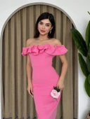 Popi Madonna Yaka Kalem Elbise thumbnail 3