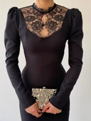 Port Dantel Detay Elbise thumbnail 5