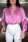 Pembe Saten Gömlek thumbnail 2