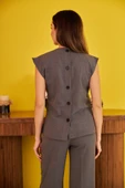 Gri Sıfır Kol Düğmeli Gömlek Takım thumbnail 4