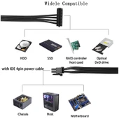 Mini 4 Pin to 2x Sata Ssd Power Supply Anakart Hdd Güç Kablosu - 6