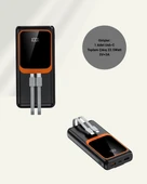 Powerbank 20000 mAh | 22.5W Hızlı Şarj, Dahili Kablolu, LCD Ekranlı Şarj Cihazı thumbnail 5