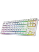 GameBooster G23W Enigma TKL Rainbow Aydınlatmalı Red Switch Mekanik Beyaz Oyun Klavyesi thumbnail 2