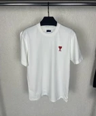 Unisex Bisiklet Yaka Baskılı Oversize T-Shirt - Beyaz thumbnail 3