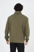 Erkek Yarım Fermuarlı Baskılı Sweat - Yeşil thumbnail 3