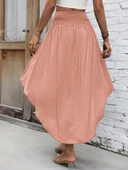 Kadın Yüksek Bel Belden Bağlamalı Asimetrik Kesim Detaylı Sandy Etek thumbnail 3