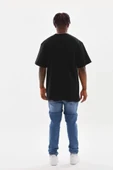 Unisex Baskılı Oversize T-Shirt - Siyah thumbnail 2