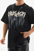 Unisex Oversize Kolye Dahil T-Shirt - Siyah - 2