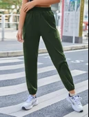 Kadın Yüksek Bel Lastik Ve Cep Detay Iki Iplik Kumaş Eşofman Altı thumbnail 1