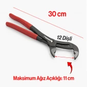 Craft Ford Fort 12 Düğmeli Ayarlı Boru Anahtarı Kurbağacık Kanal Tesisat Tamir Bakım Pensesi thumbnail 2