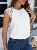 Kadın Kısa Kollu Bisiklet Yaka Ithal Krep Bluz thumbnail 2