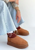 Pabucmarketi Taba Süet Kadın Düz Bot thumbnail 1