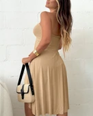 Kadın Straplez Boyundan Askılı Midi Bluz thumbnail 2