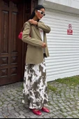 İnce Deri Kemerli Chanel Saten Etek 4050 - 6