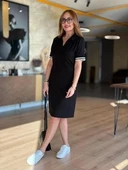 Kadın Polo Yaka Kol Ribanalı Çift Sweat Elbise thumbnail 2