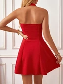 Kadın Boyundan Askılı Sırtı Açık Ithal Krep Mini Elbise thumbnail 6