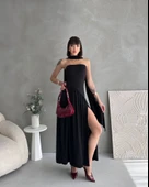 Kadınboğaz Kolsuz Maxi Boy Kalem Elbise thumbnail 2