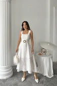 Ekru Kuplu Uzun Elbise thumbnail 2