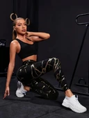 Kadın Yüksek Bel Desenli Spor Tayt thumbnail 1