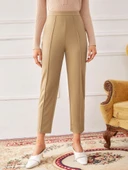 Kadın Yüksek Bel Ithal Krep Pantolon thumbnail 5