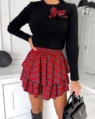 Kadın Dijital Baskılı Dalgıç Kumaş Fıyonk Aksesuarlı Takım thumbnail 5