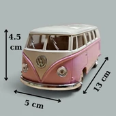 Nostaljik Metal Çek Bırak Pembe Wv Minibüs Araba Kapılar Açılır - 1
