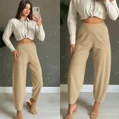 Kadın Yüksek Bel Krep Pantolon thumbnail 6