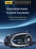 IPX6 Su Geçirmez Kameralı Kask Kulaklığı 500m İnterkom Bluetooth 5.4 Motosiklet İçin - 2