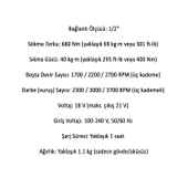 Şarjlı Çift Akülü Darbeli Somun Sıkma 1/2 Sökme Tabanca 1180 Nm Tork Teker Bijon Söküm 18 Volt thumbnail 3