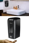 Sensörlü Sıvı Sabunluk ve Dezenfektan Verici 1000ml, Fotoselli Otomatik Sabunluk F052S Siyah thumbnail 1