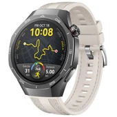 Sneezy Huawei Watch GT5 Pro 46mm ile Uyumlu Metal Tokalı Dikiş Detaylı Şık Dokuma Silikon Kordon  Starlight thumbnail 1